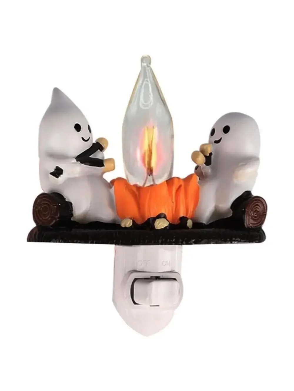 Ghost Campfire Flickering Night Light 3D Spooky Flame Halloween Decor New